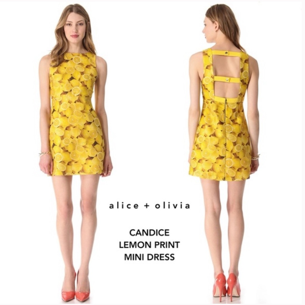 Alice and Olivia - Candice Lemon Print Dress